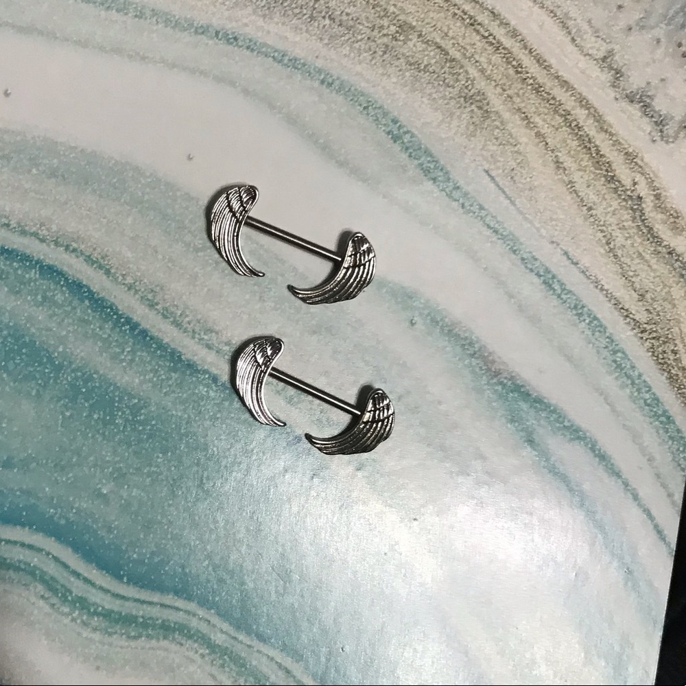 angel wings barbell jewelry